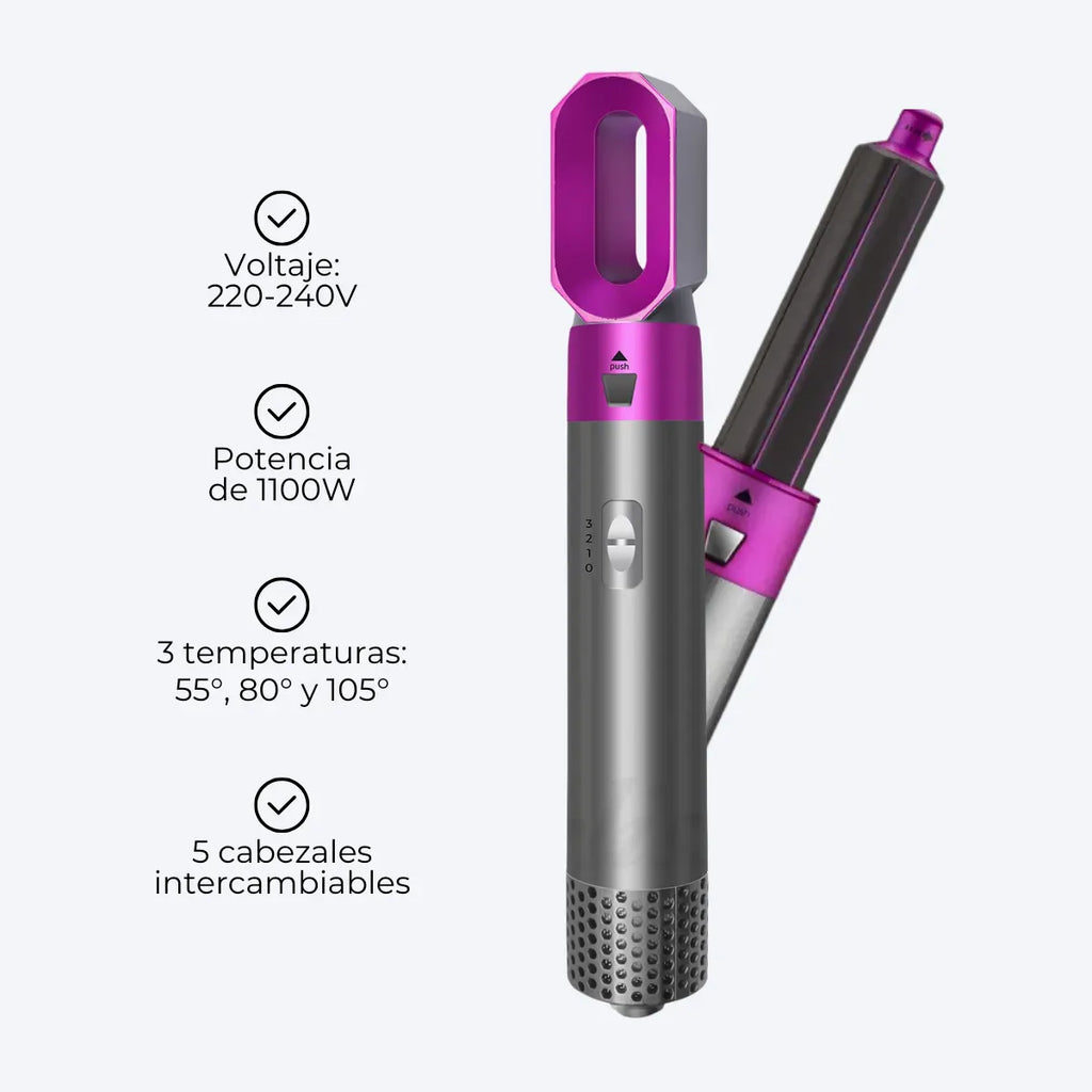 Buclera Modelador Cepillo Secador 5 En 1