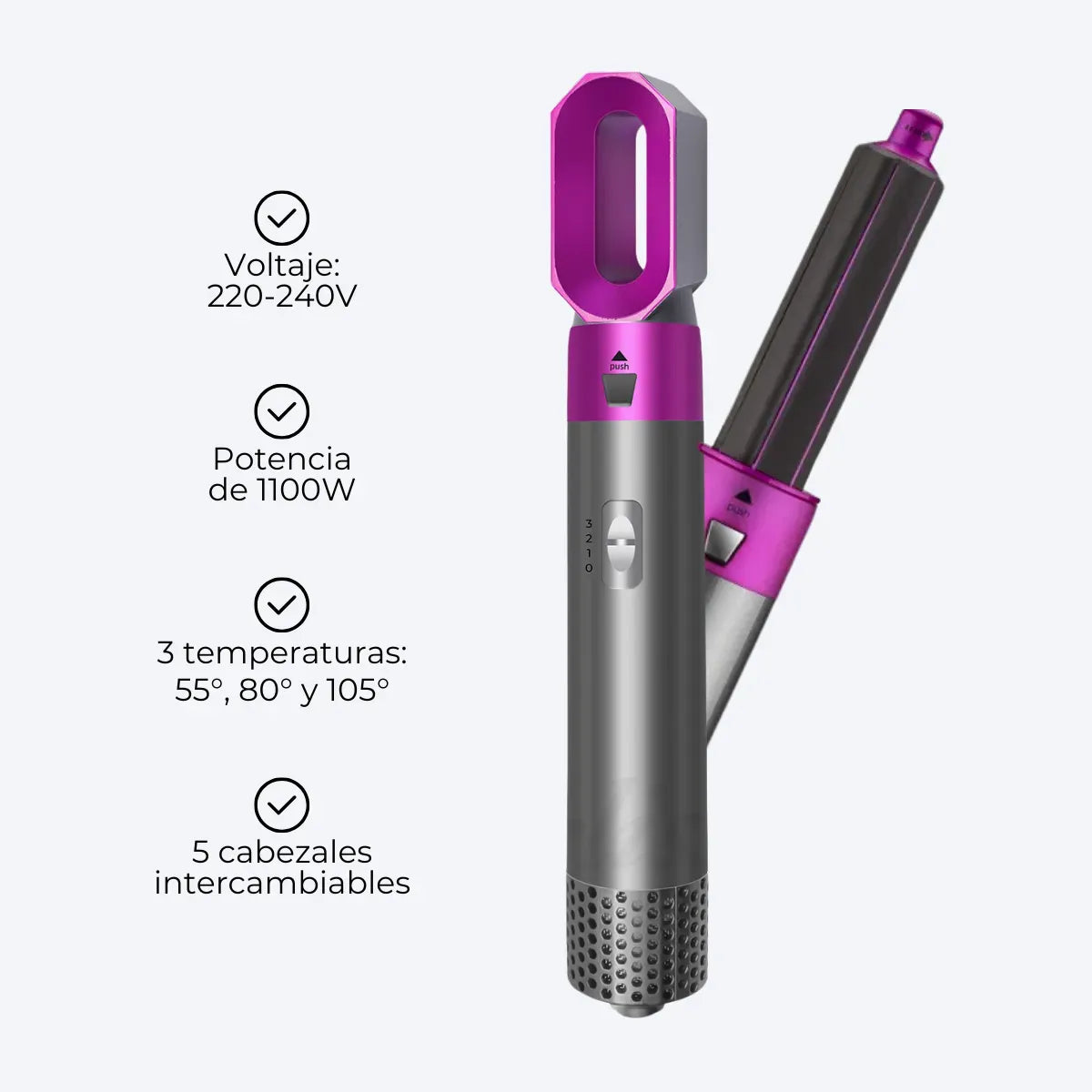 Buclera Modelador Cepillo Secador 5 En 1
