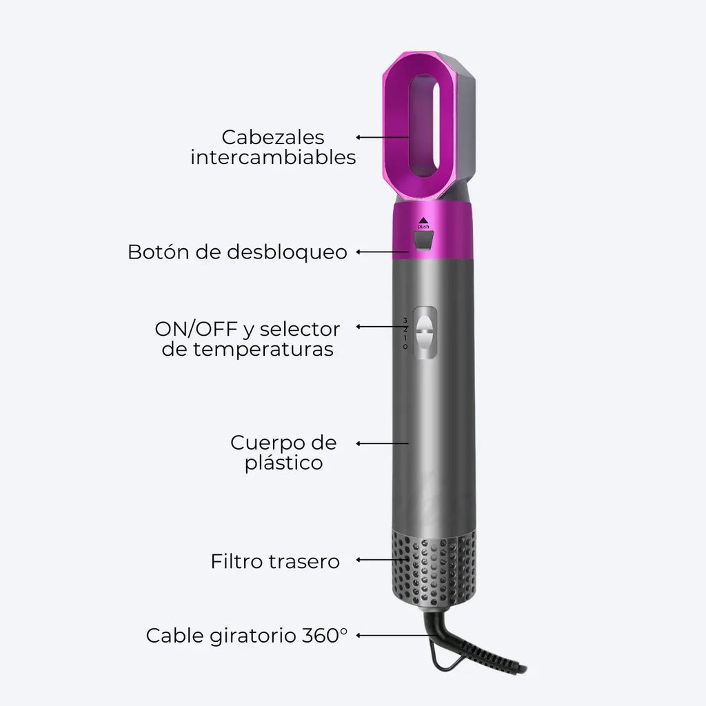 Buclera Modelador Cepillo Secador 5 En 1